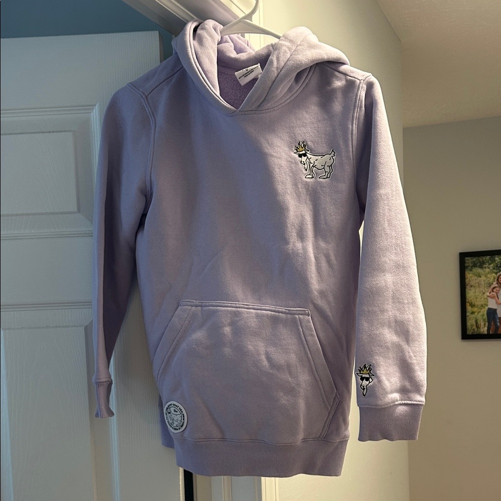 Youth XL Goat USA Purple Hoodie with Goat Print